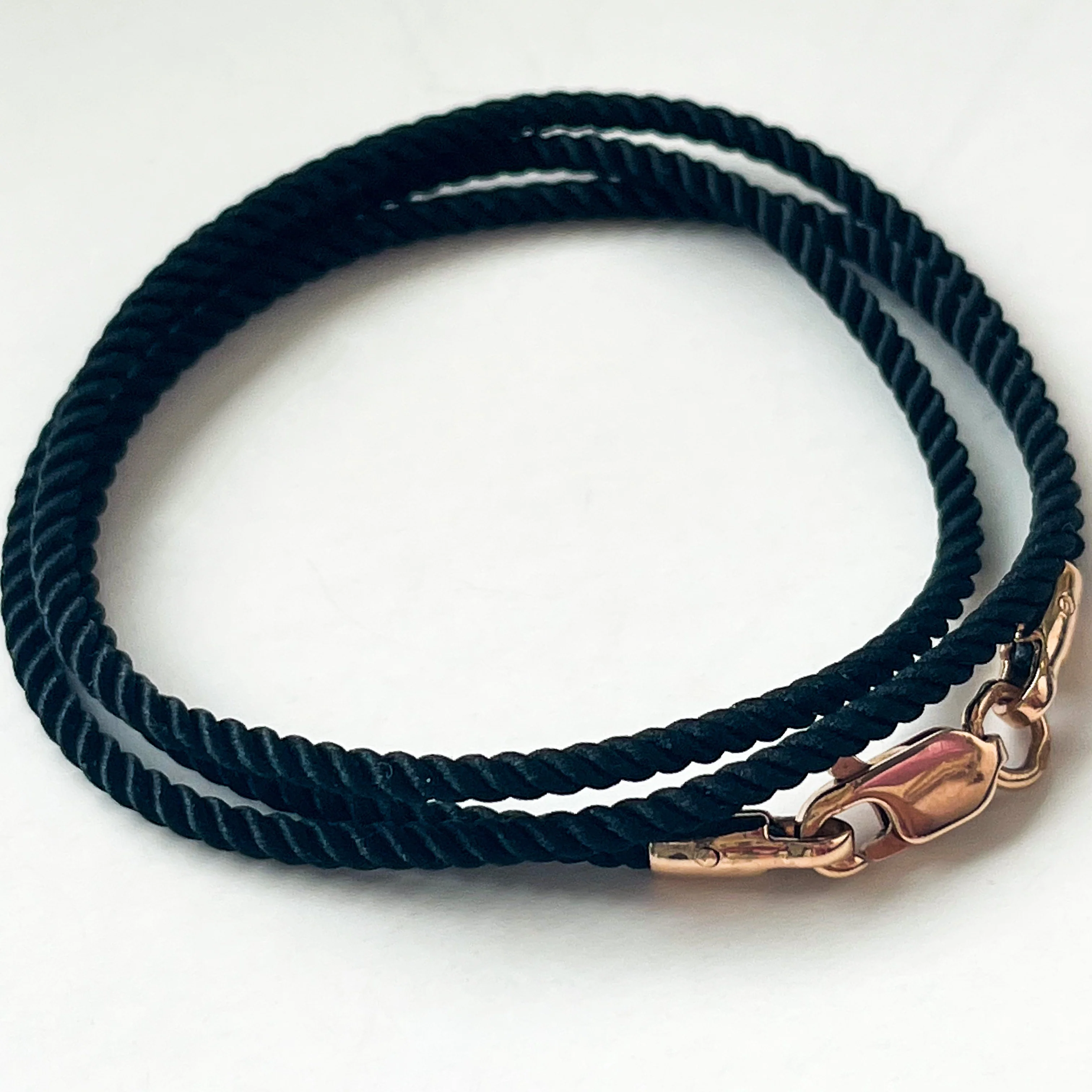 Silk Rope with 14K/585 Rose Gold Lock - Image 2