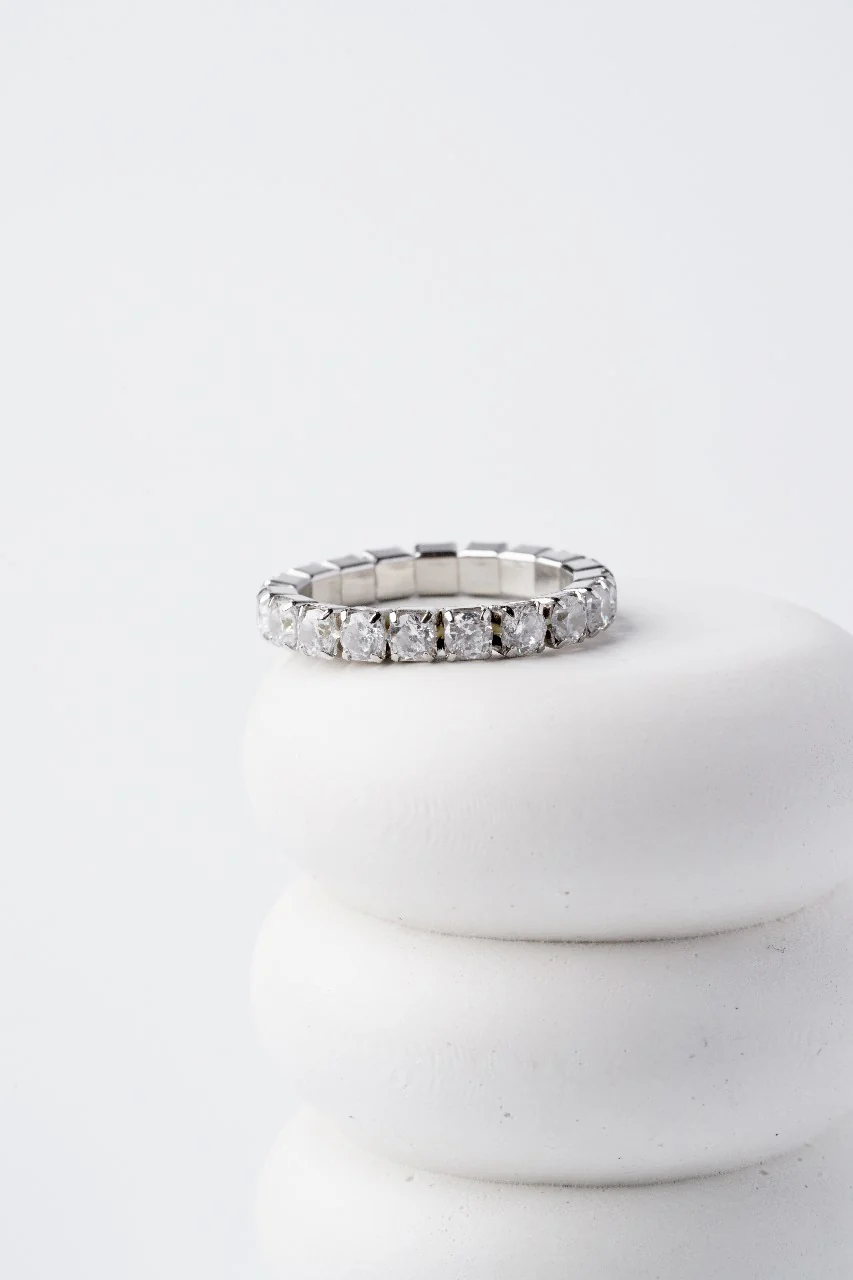 Soft Adjustable Ring in 925 Sterling Silver with Cubic Zirconia - Image 5