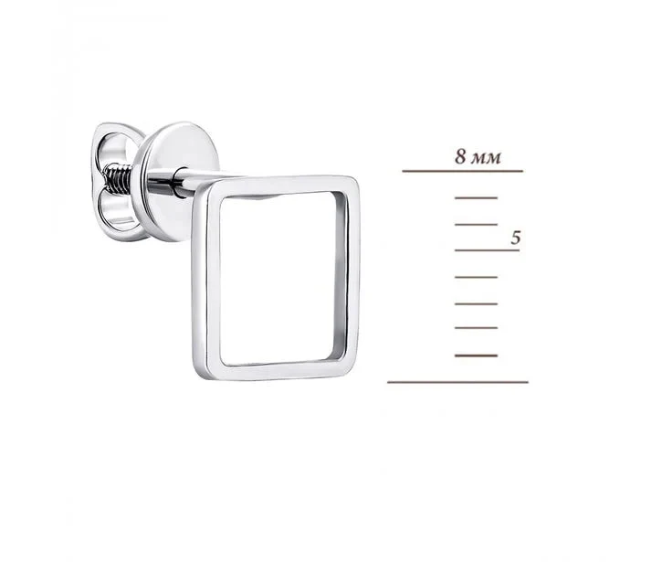 Square Studs in 14K/585 White Gold - Image 4