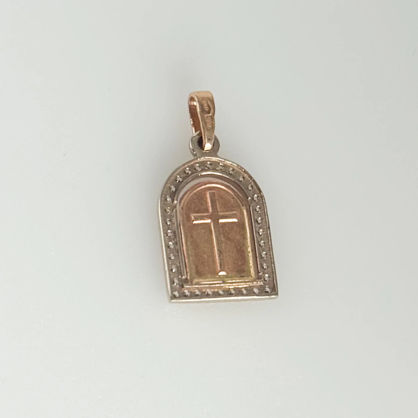 Virgin Mary and Child Religious Pendant in 14K/585 Rose Gold - Image 4