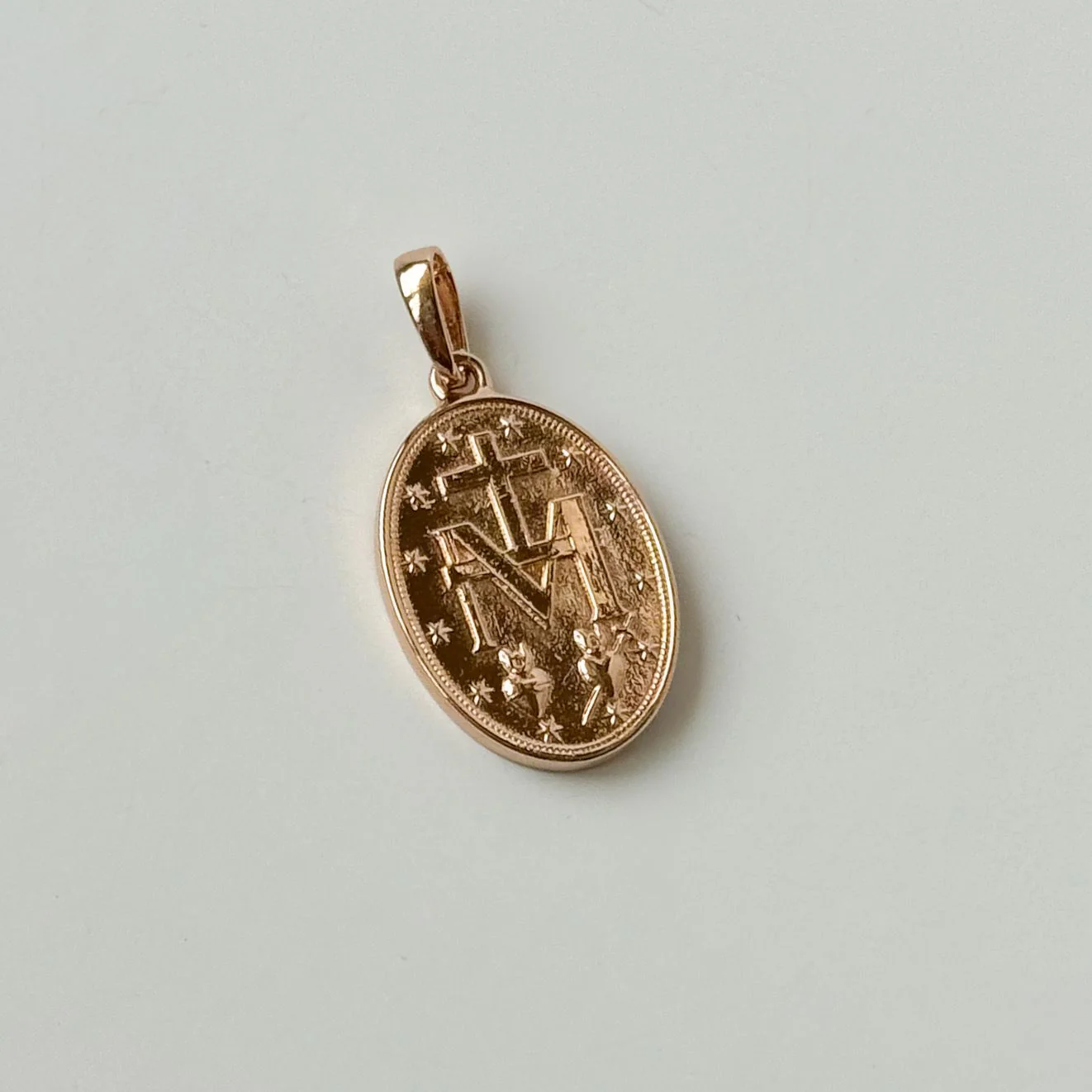 Our Lady of the Miraculos Religious Pendant in 14K/585 Rose Gold - Image 2