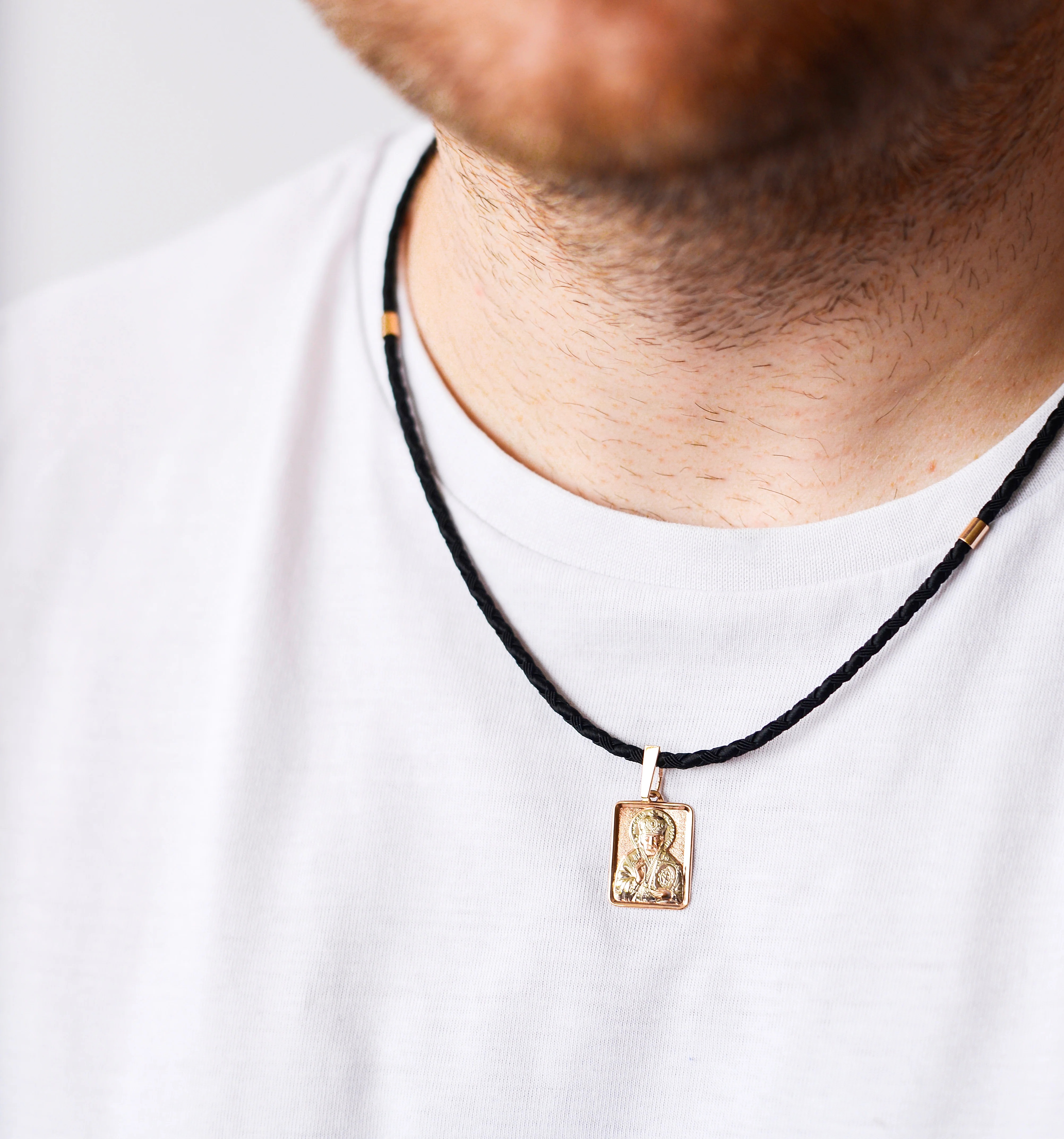 St. Nickolas Religious Pendant in 14K/585 Rose Gold - Image 2