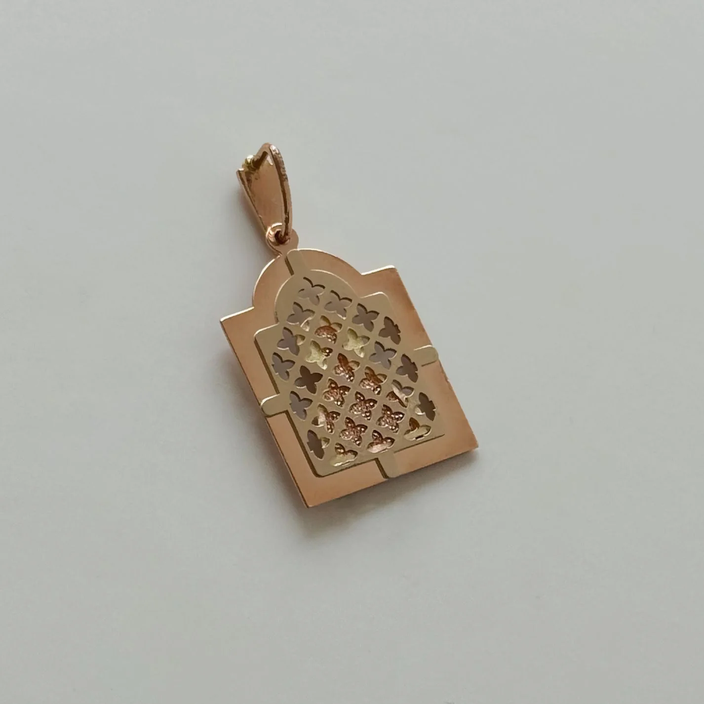 St.Nicholas Religious Pendant in 14K/585 Rose and White Gold - Image 2