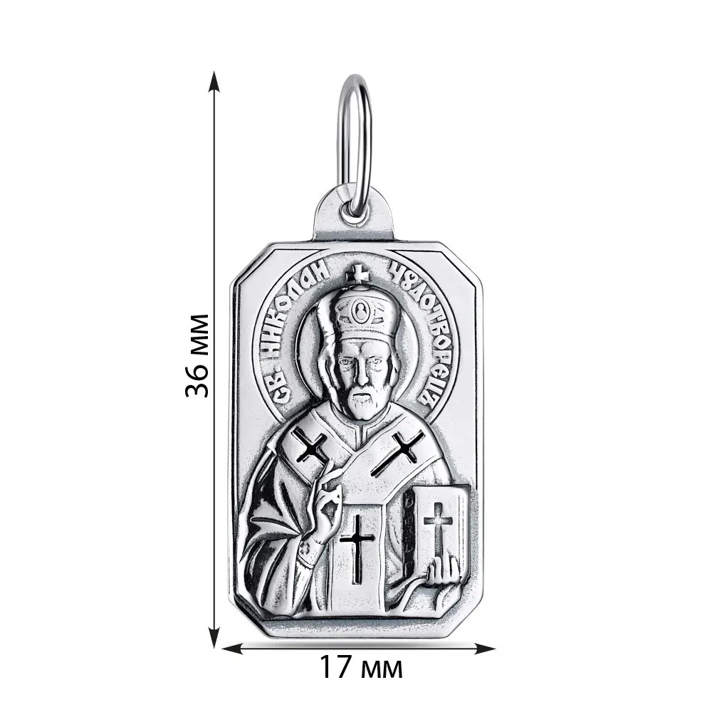St.Nicholas Religious Pendant in 925 Sterling Silver - Image 2