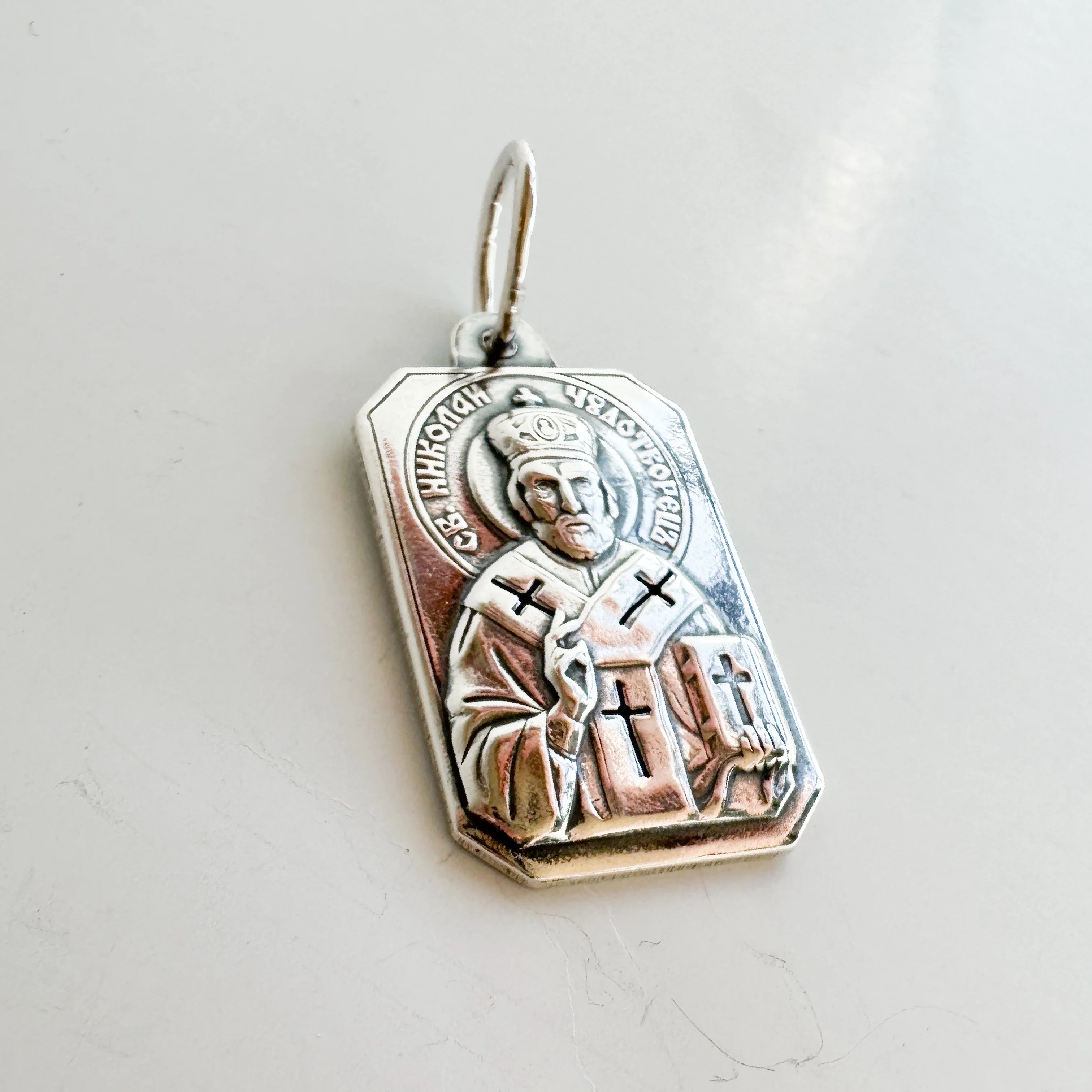 St.Nicholas Religious Pendant in 925 Sterling Silver - Image 3