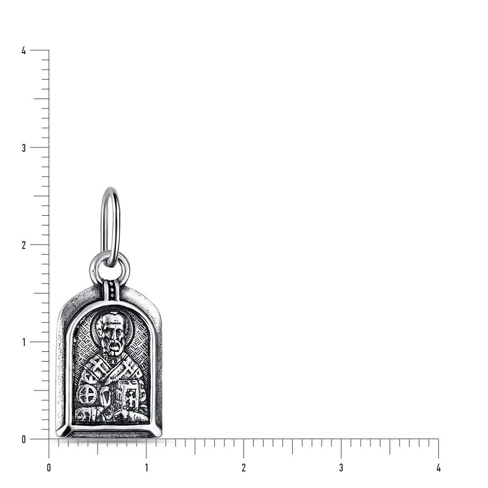 St.Nicholas Religious Pendant in 925 Sterling Silver - Image 2