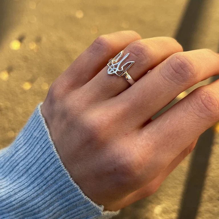 925 Sterling Silver Ring with Tryzub - Image 2
