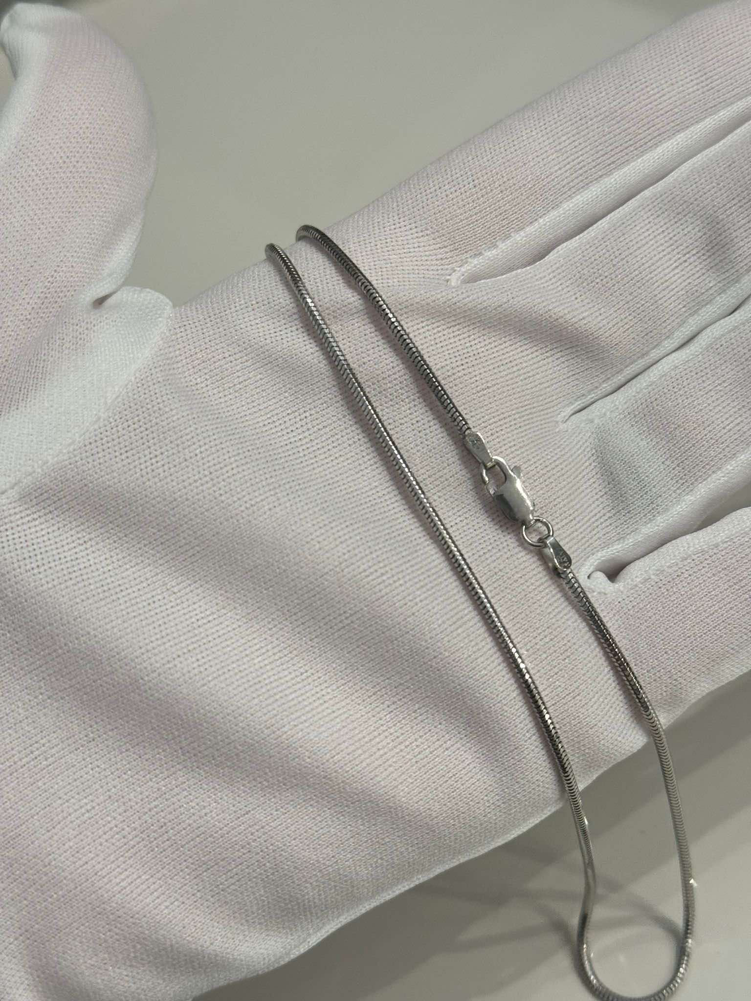 925 Sterling Silver Snake Chain Plated with Rhodium - Image 2