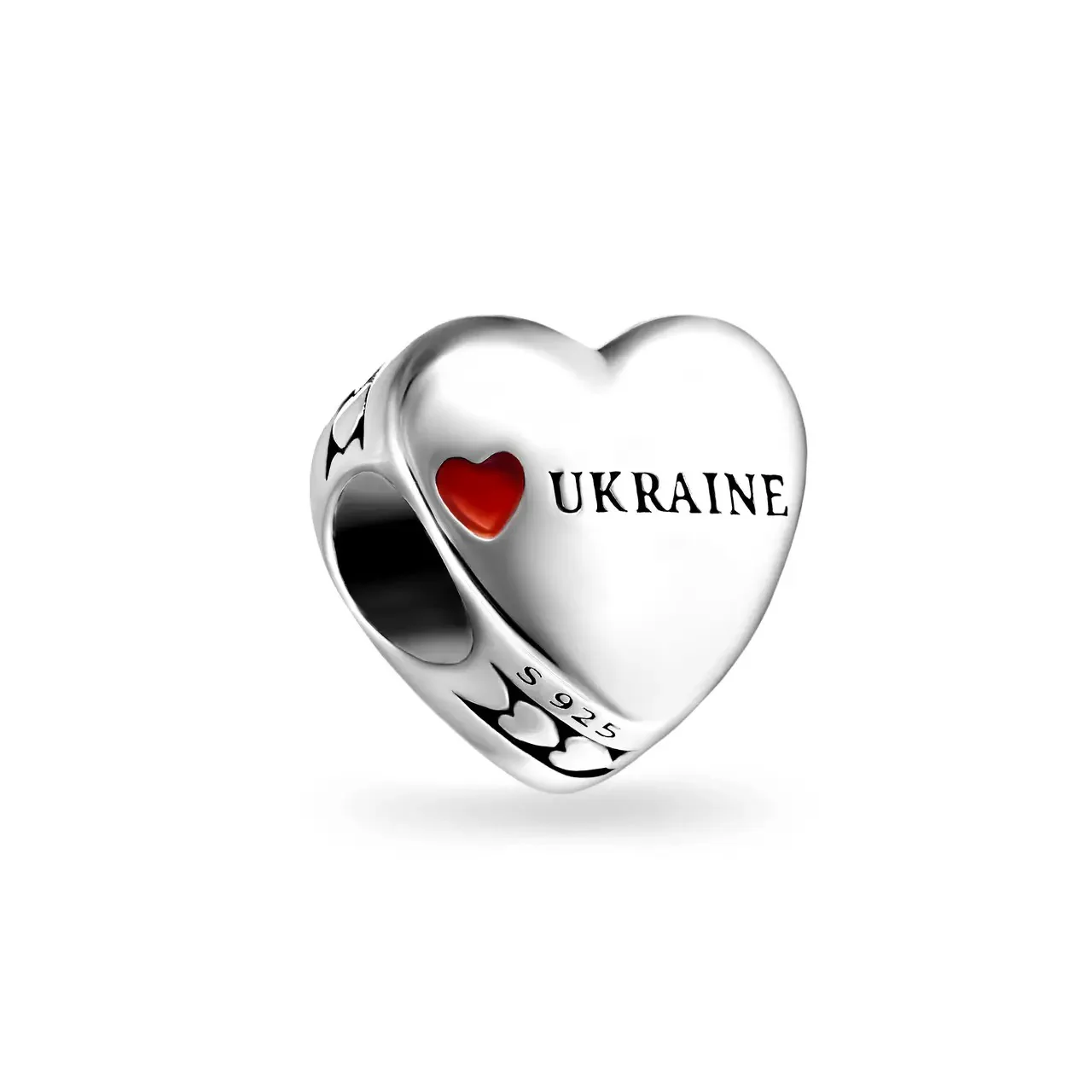 925 Sterling Silver Charm "Blue and Yellow Heart" - Image 3