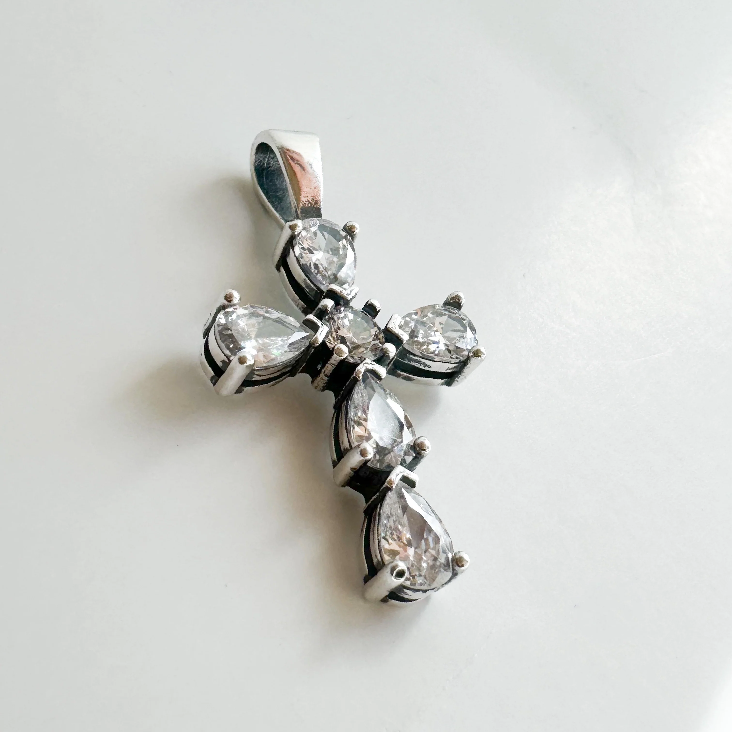 925 Sterling Silver Cross with Cubic Zirconia