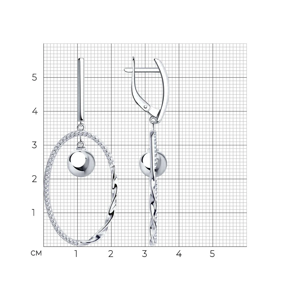 925 Sterling Silver Drop Earrings with Cubic Zirconia - Image 2