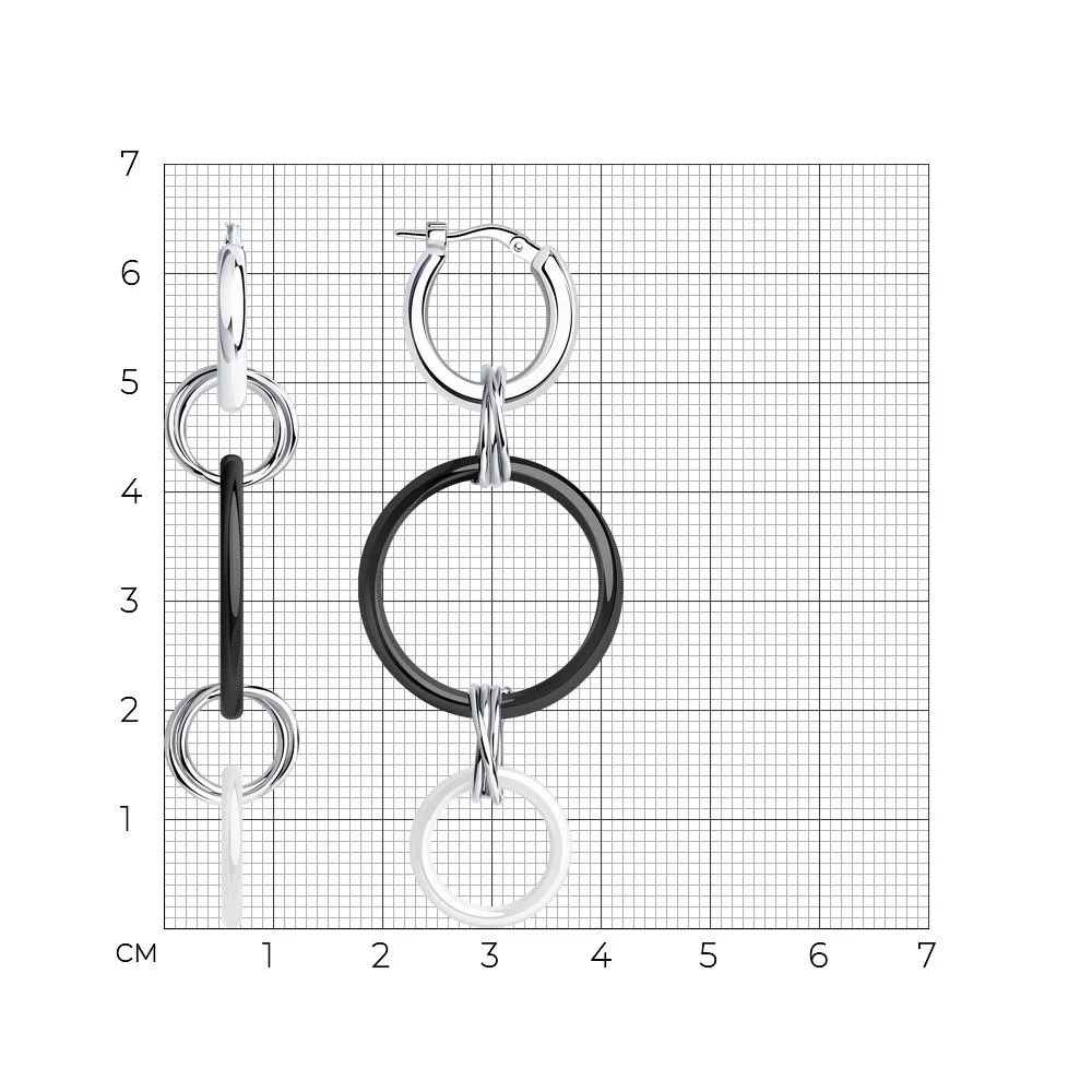 925 Sterling Silver Earrings with Ceramic - Image 2