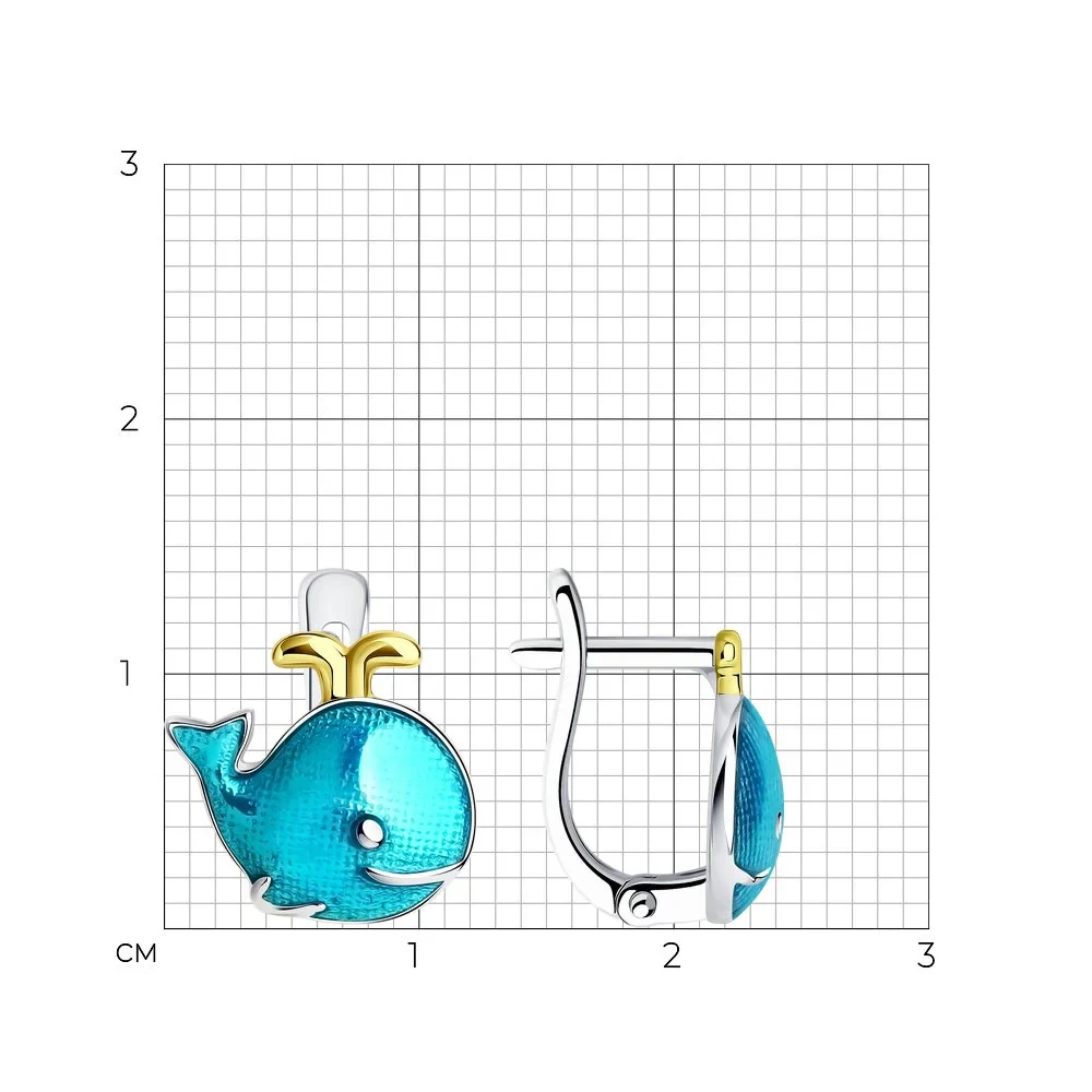 925 Sterling Silver Earrings with Yellow Gold Plated Details - Image 2