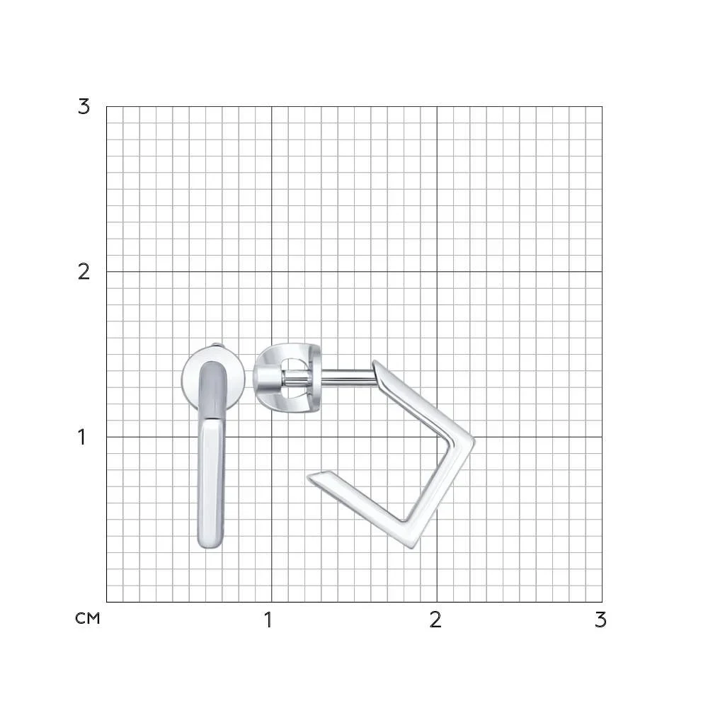 925 Sterling Silver Geometry Style Stud Earrings - Image 2