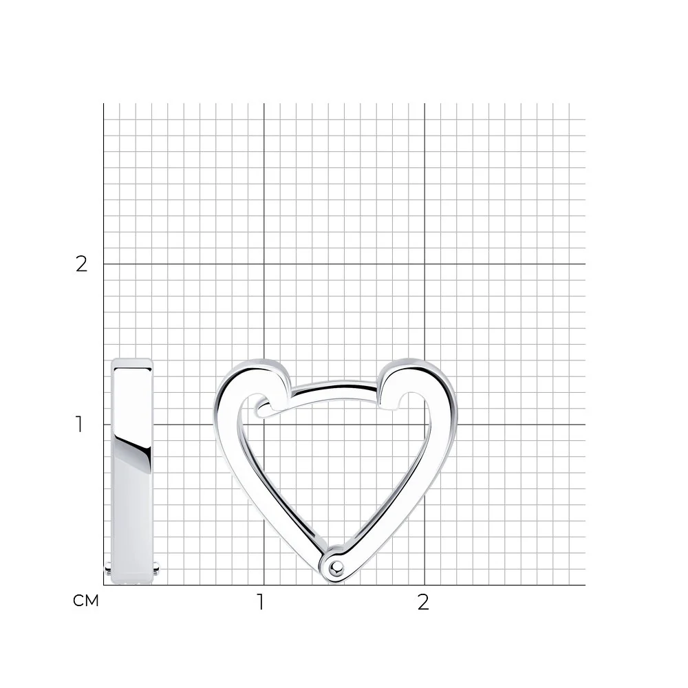 925 Sterling Silver Lever Back Earrings Hearts - Image 2