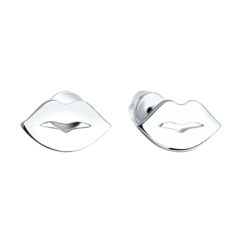 925 Sterling Silver Lips Stud Earrings - Image 2
