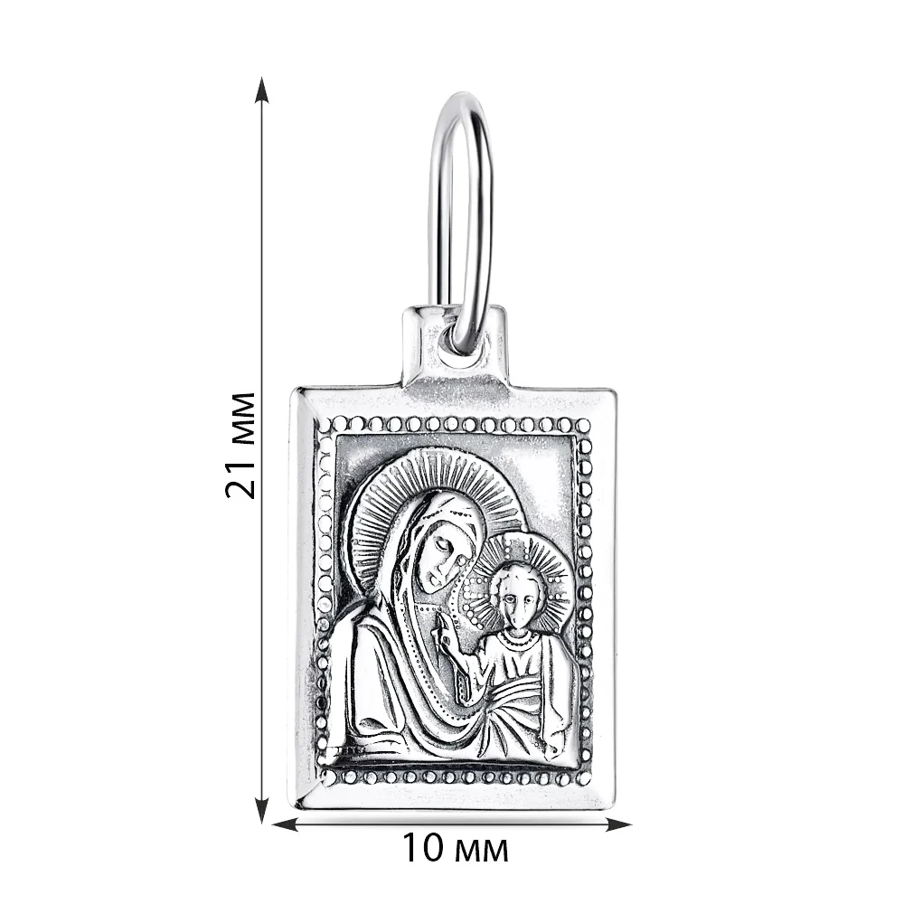 925 Sterling Silver Religious Pendant Virgin Mary and Child - Image 2