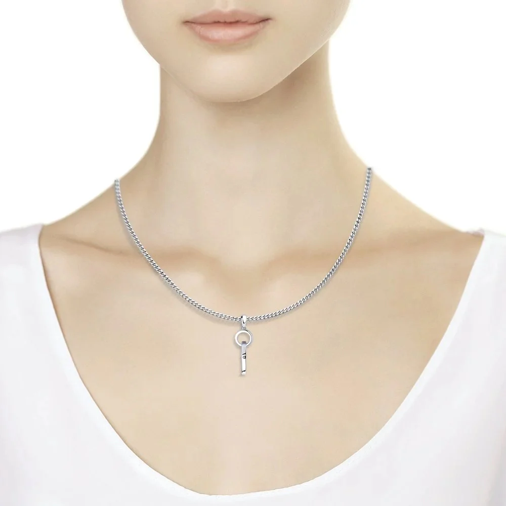 925 Sterling Silver Pendant with Diamond - Image 2