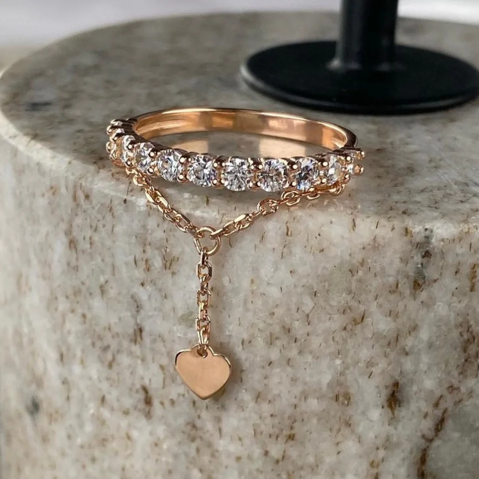Rose Gold Plated 925 Sterling Silver Ring with Cubic Zirconia - Image 2