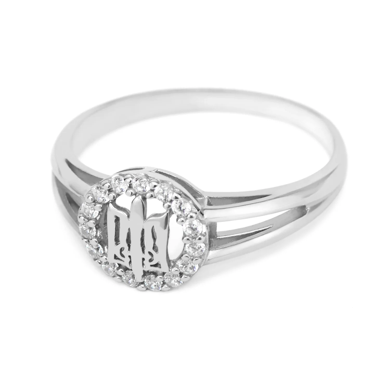 925 Sterling Silver Ring with Tryzub and Cubic Zirconia - Image 3