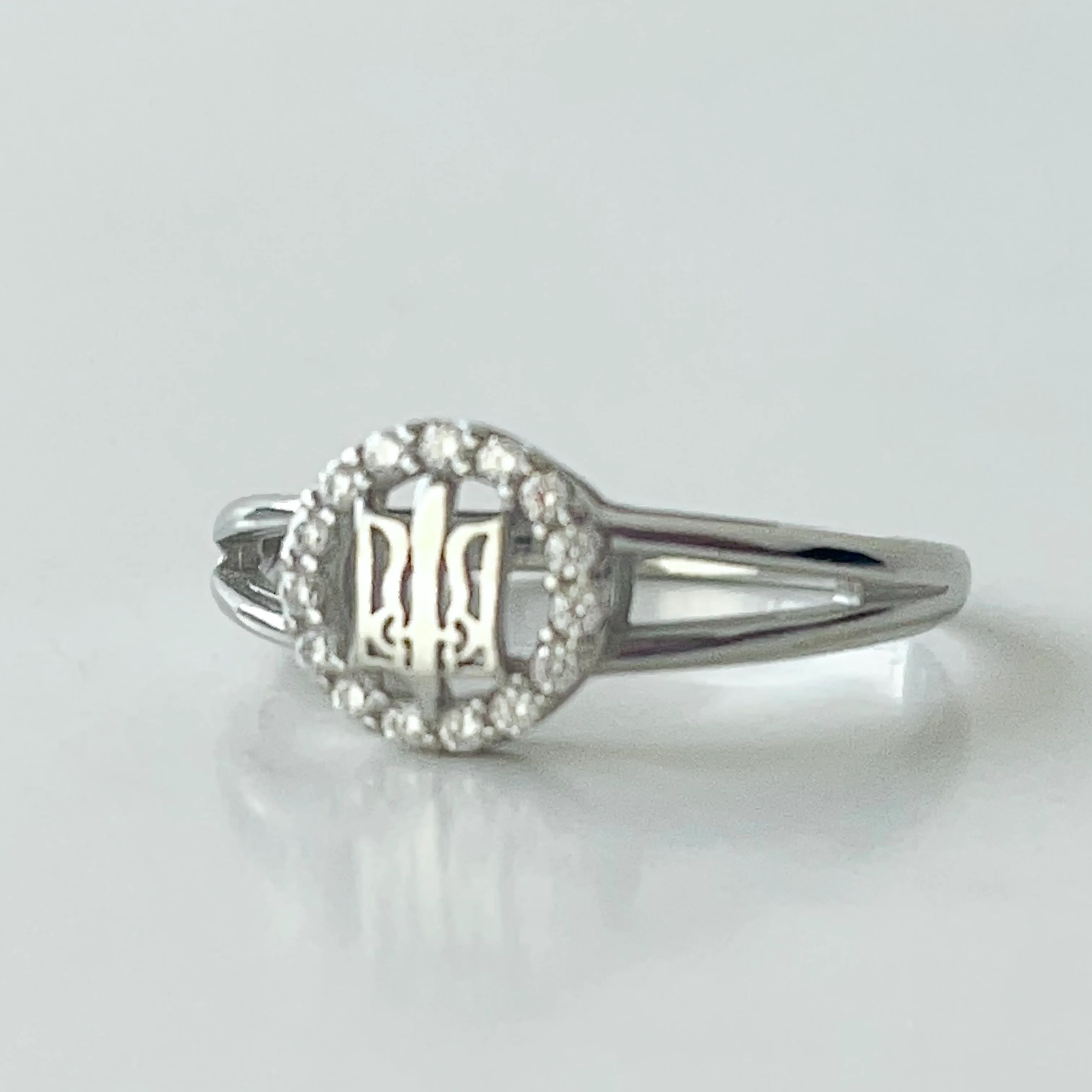 925 Sterling Silver Ring with Tryzub and Cubic Zirconia - Image 5