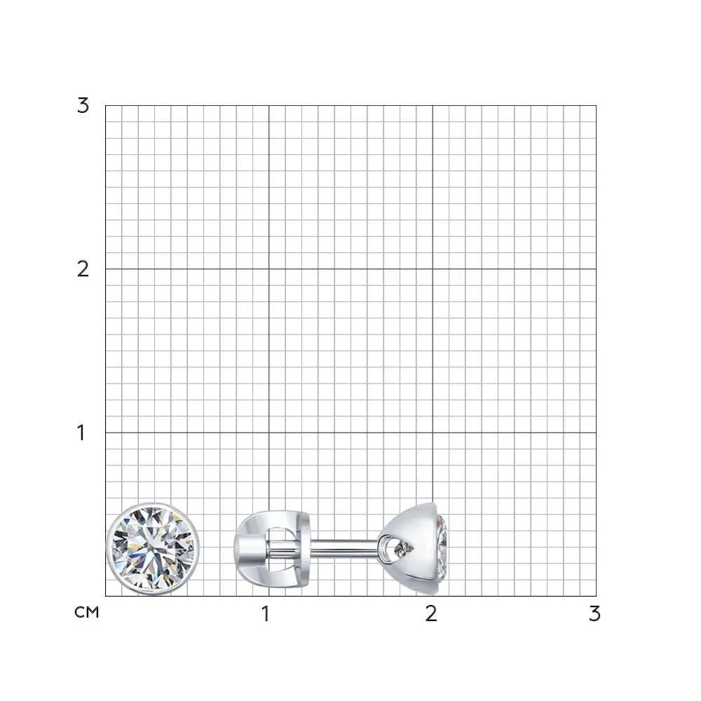 925 Sterling Silver Stud Earrings with Cubic Zirconia - Image 4