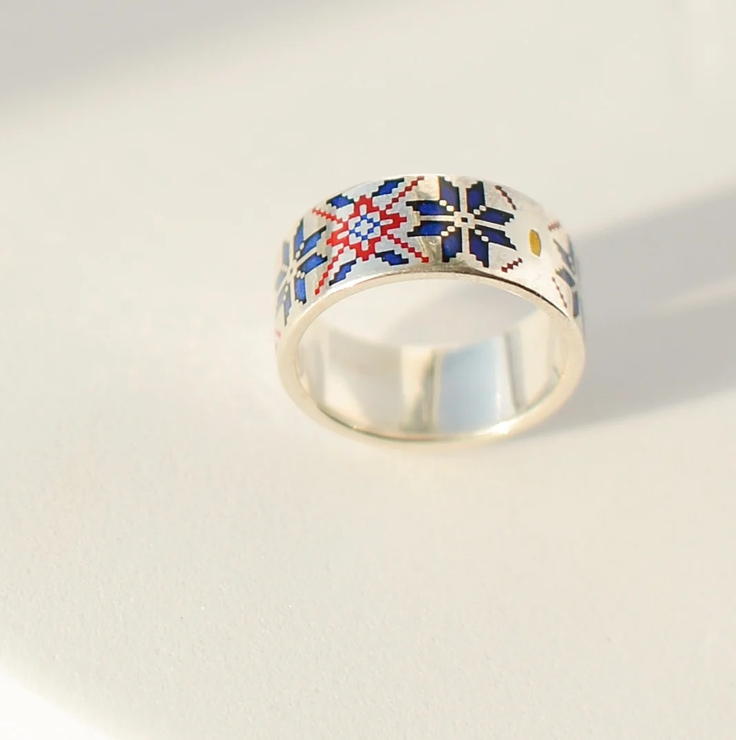 Handcrafted 925 Sterling Silver Vyshyvanka Ring - Image 3