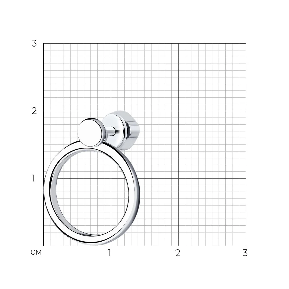 Single Stud Earring in 925 Sterling Silver - Image 2
