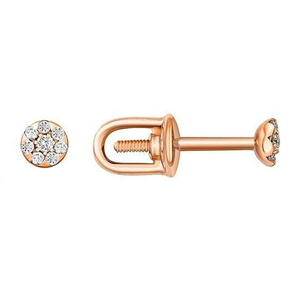 Stud Earrings in 14K/585 Rose Gold with Diamonds - Image 3