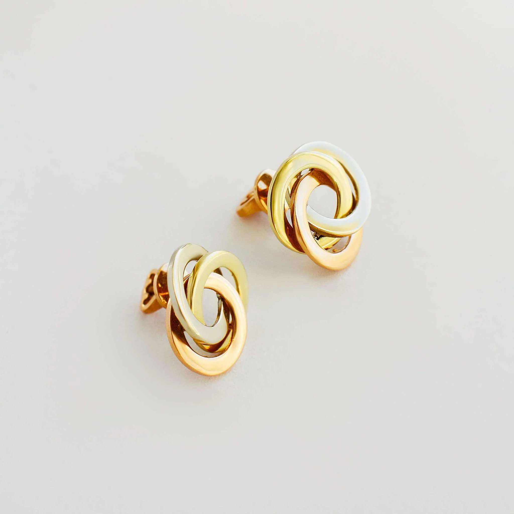 Stud Earrings in 14K/585 Rose, Yellow and White Gold - Image 2