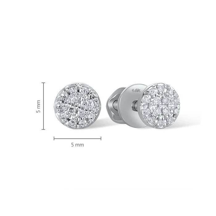 Stud Earrings in 14K/585 White Gold with Diamonds - Image 2