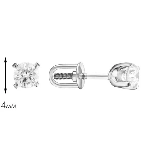 Stud Earrings in 14K/585 White Gold with Diamonds - Image 3
