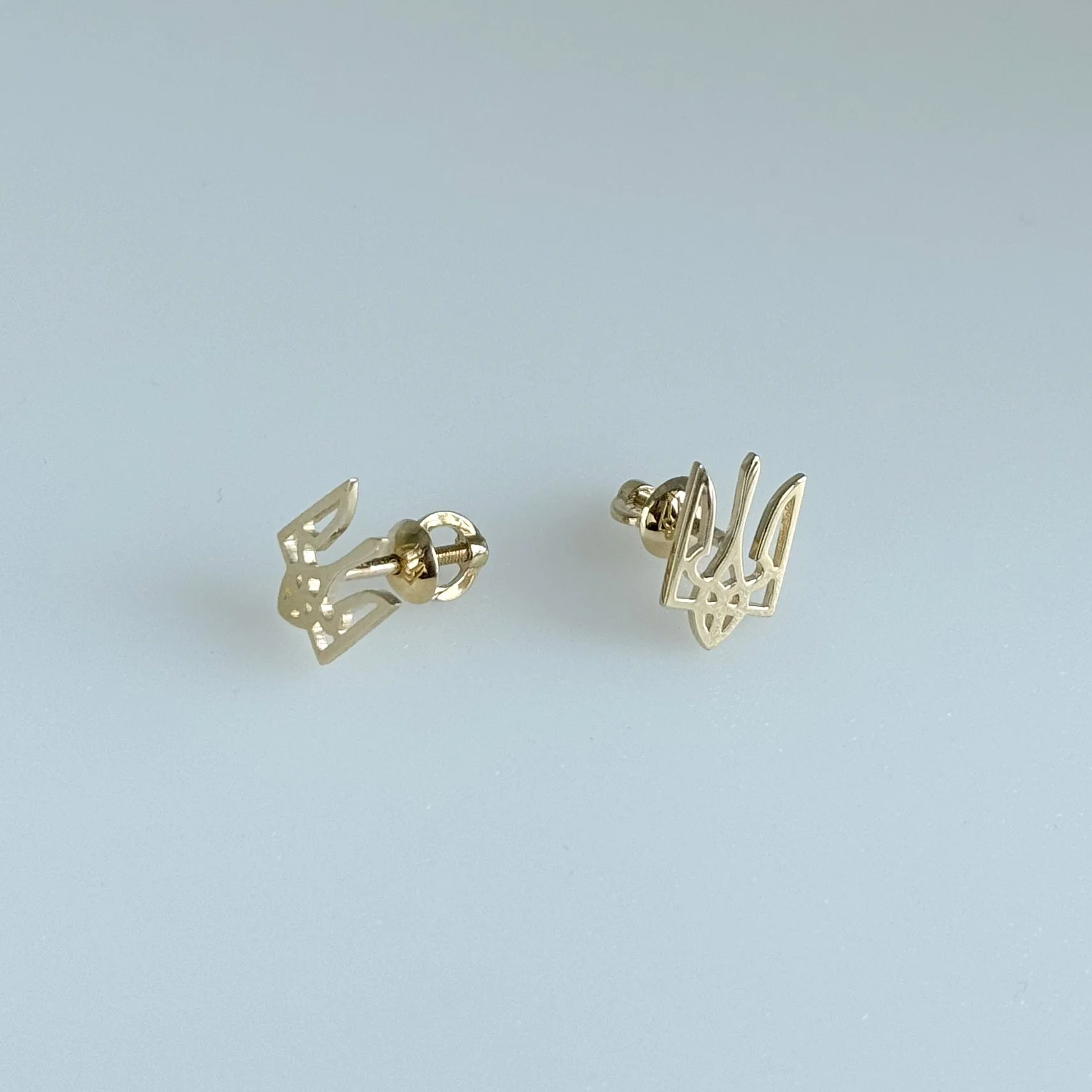 Stud Earrings Tryzub in 14K/585 Yellow Gold - Image 2