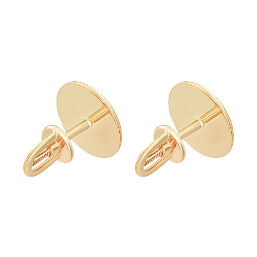 Stud Earrings in 14K/585 Rose Gold with Blue and Yellow Enamel - Image 2