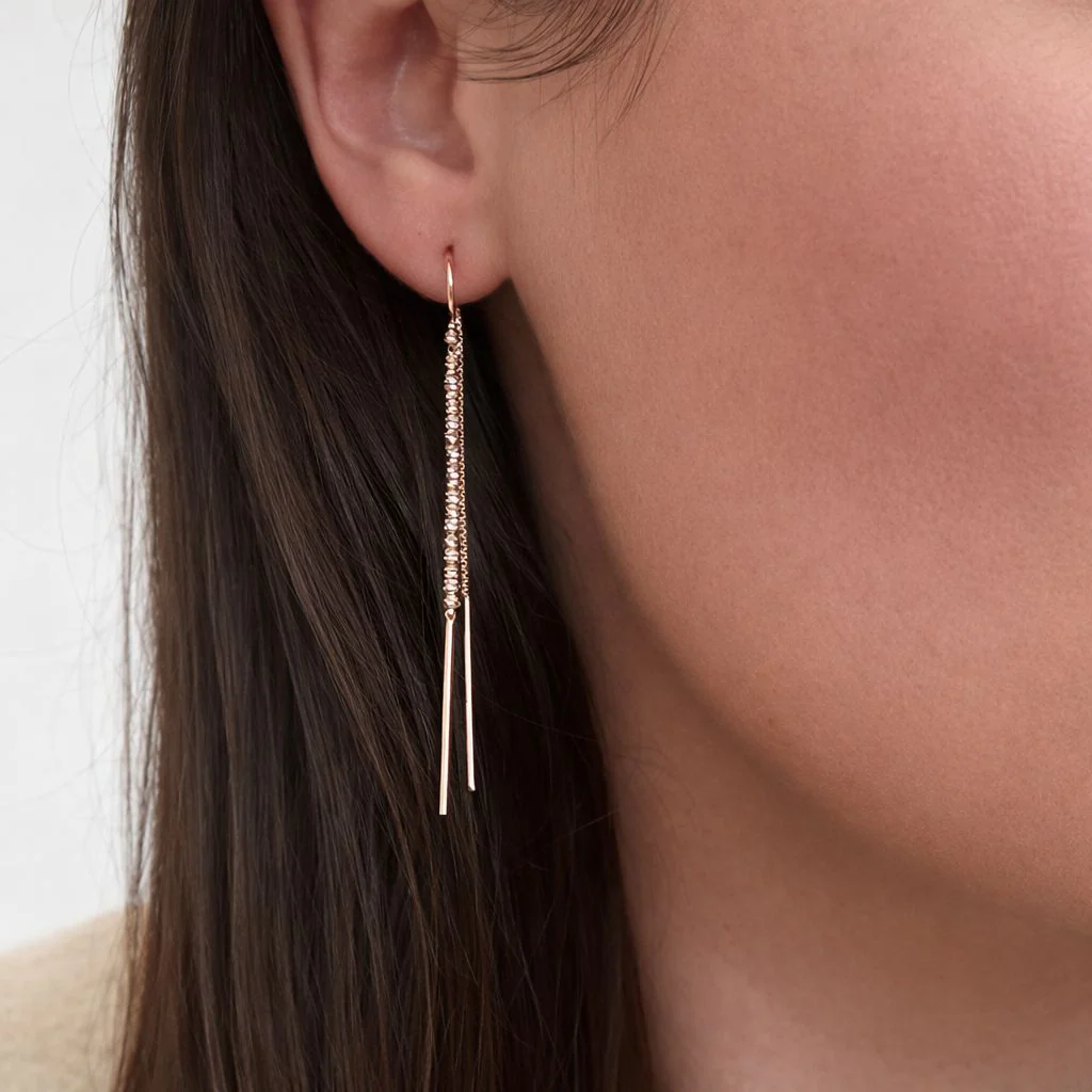 Thread Ball Earrings in 14K/585 Rose Gold - Image 2