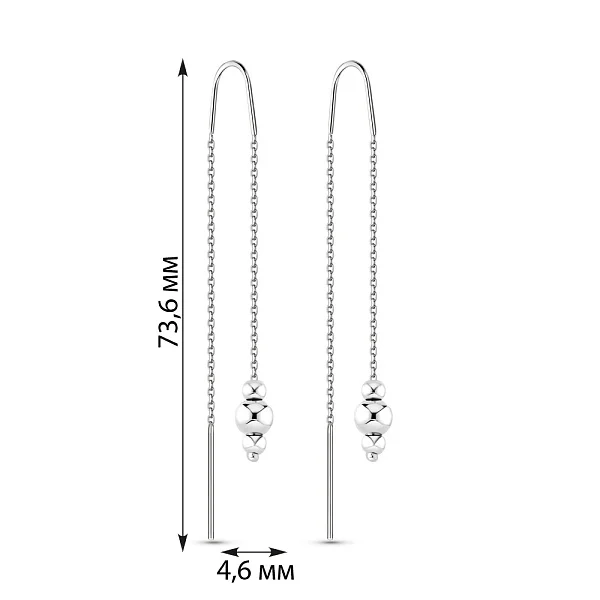 Thread Earrings in 14K/585 White Gold - Image 2