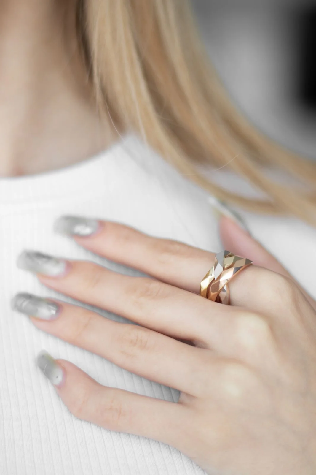 Three Tones 14K/585 Gold Ring - Image 2