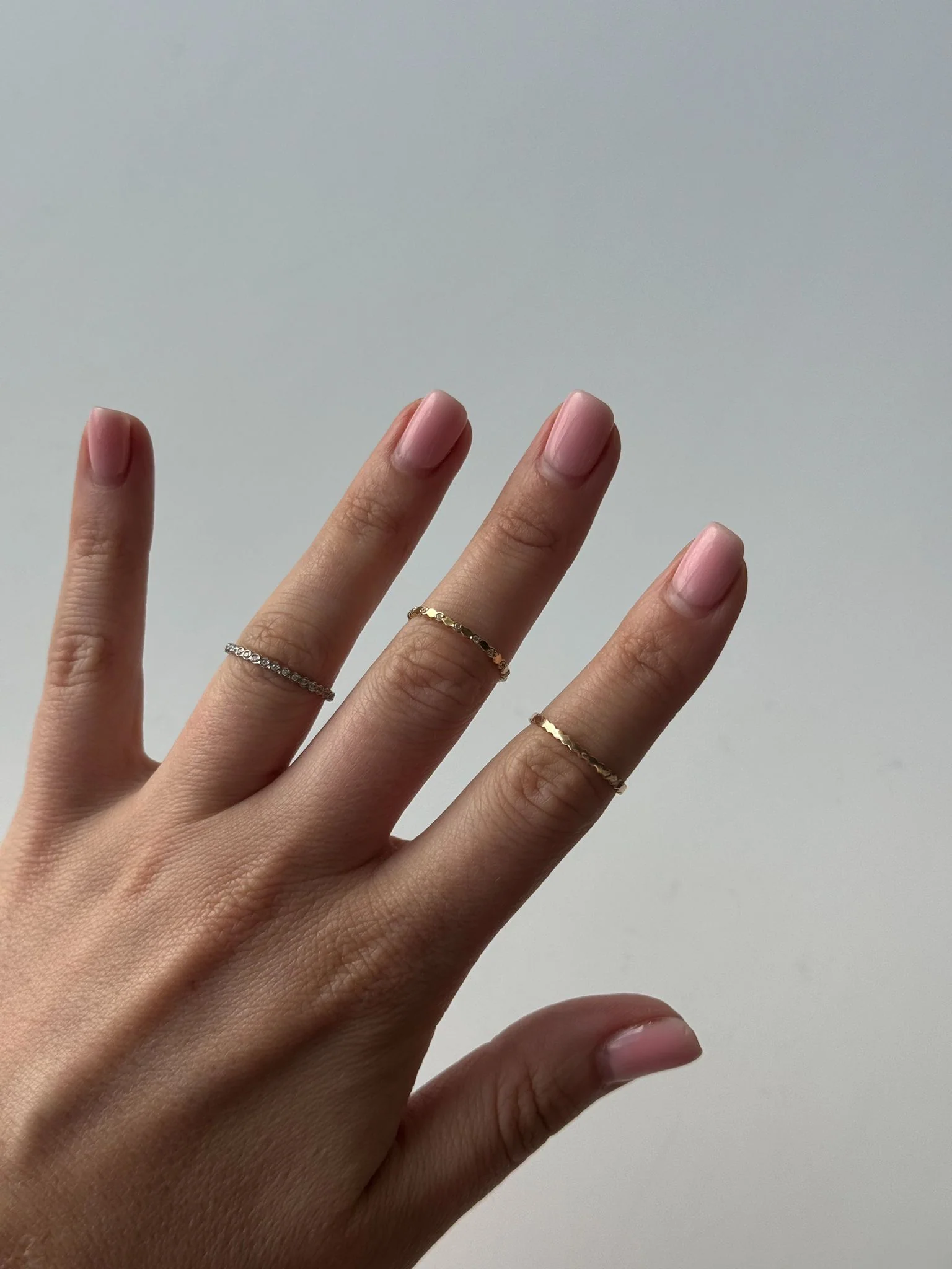 Triple Ring in 14K/585 Rose, Yellow and White Gold with Cubic Zirconia - Image 4