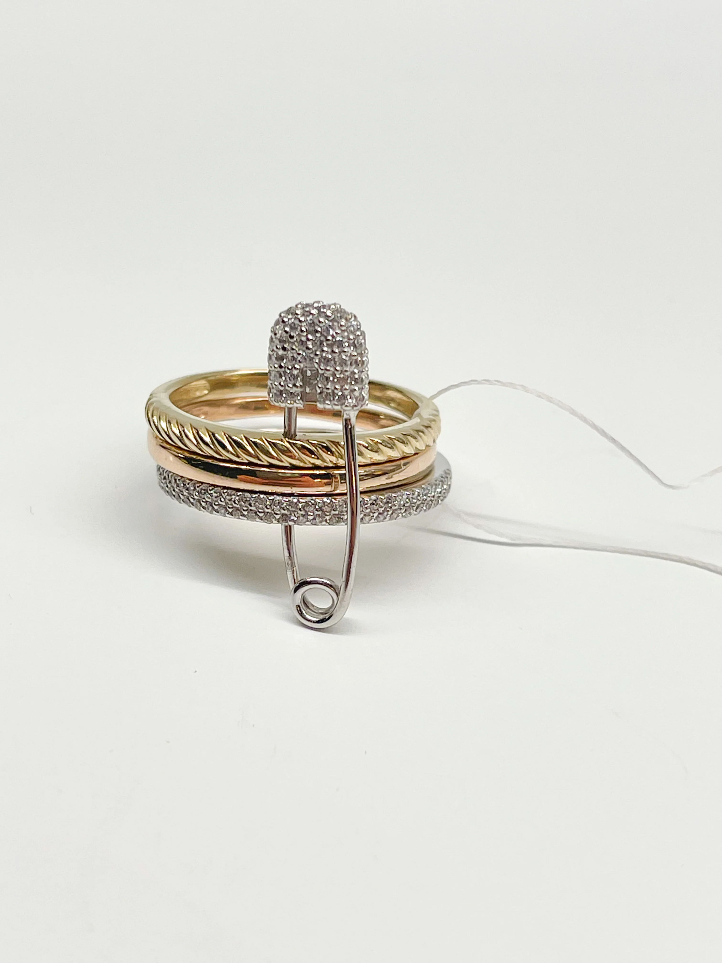 Triple Ring in 14K/585 White, Yellow and Rose Gold