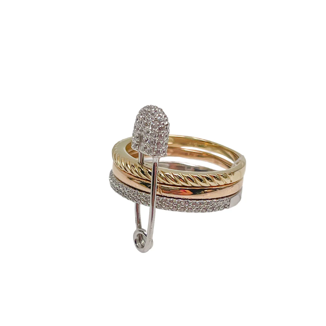 Triple Ring in 14K/585 White, Yellow and Rose Gold - Image 3