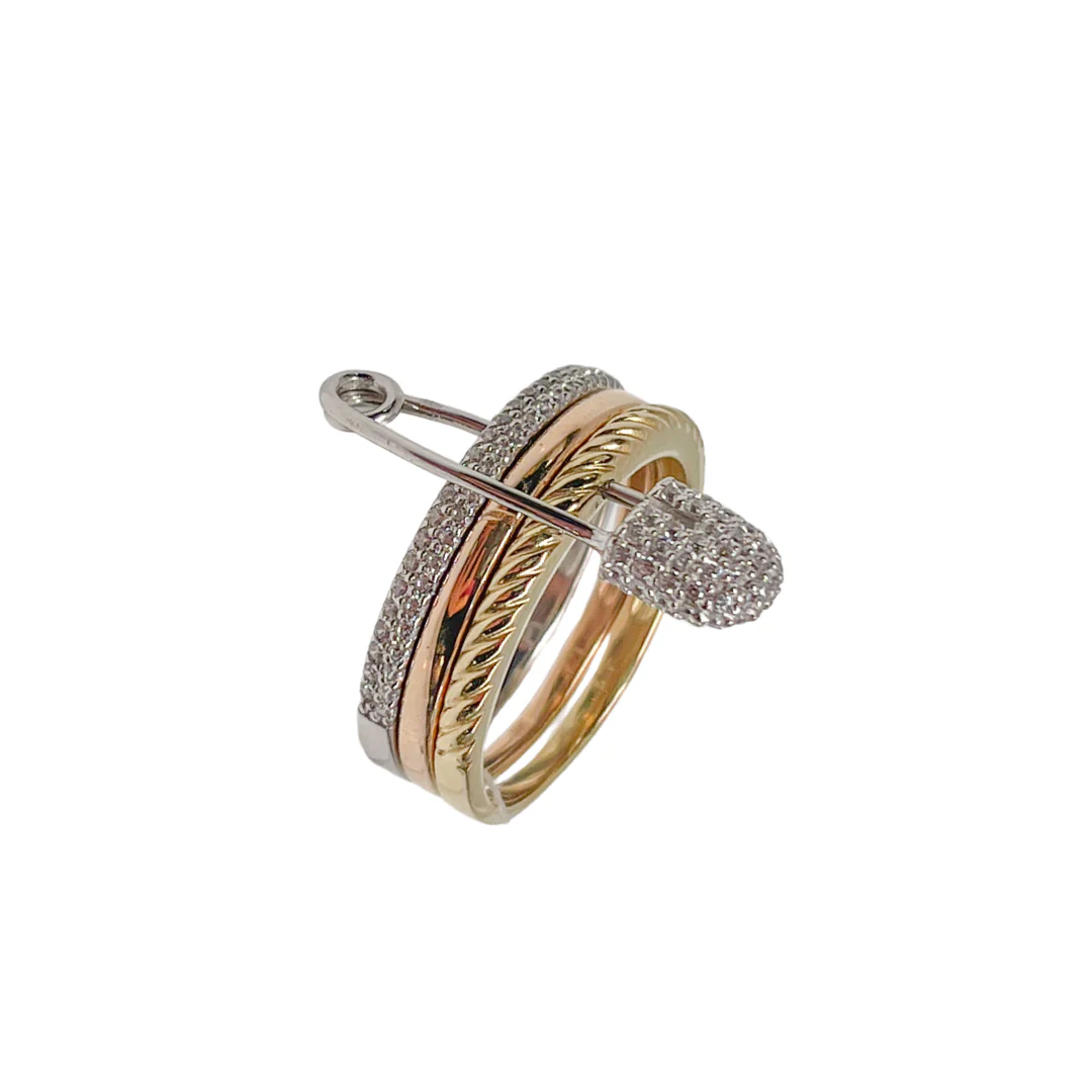 Triple Ring in 14K/585 White, Yellow and Rose Gold - Image 4