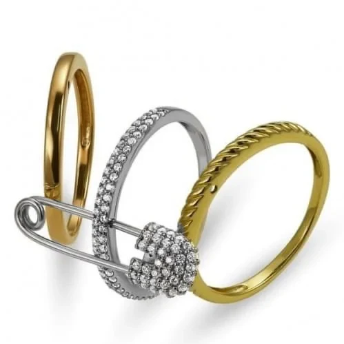 Triple Ring in 14K/585 White, Yellow and Rose Gold - Image 5