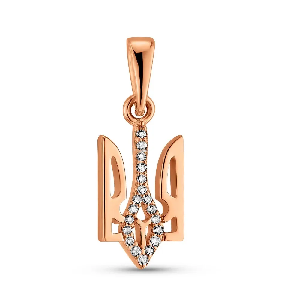 Tryzub in 14K/585 Rose Gold with Diamonds