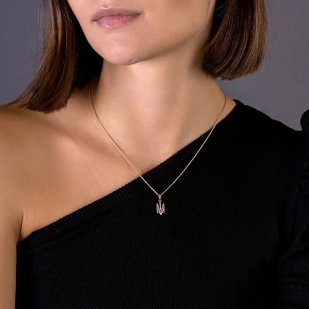 Tryzub in 14K/585 Rose Gold with Diamonds - Image 2