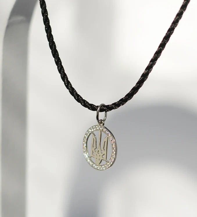 Tryzub in 14K/585 White Gold with Cubic Zirconia - Image 3