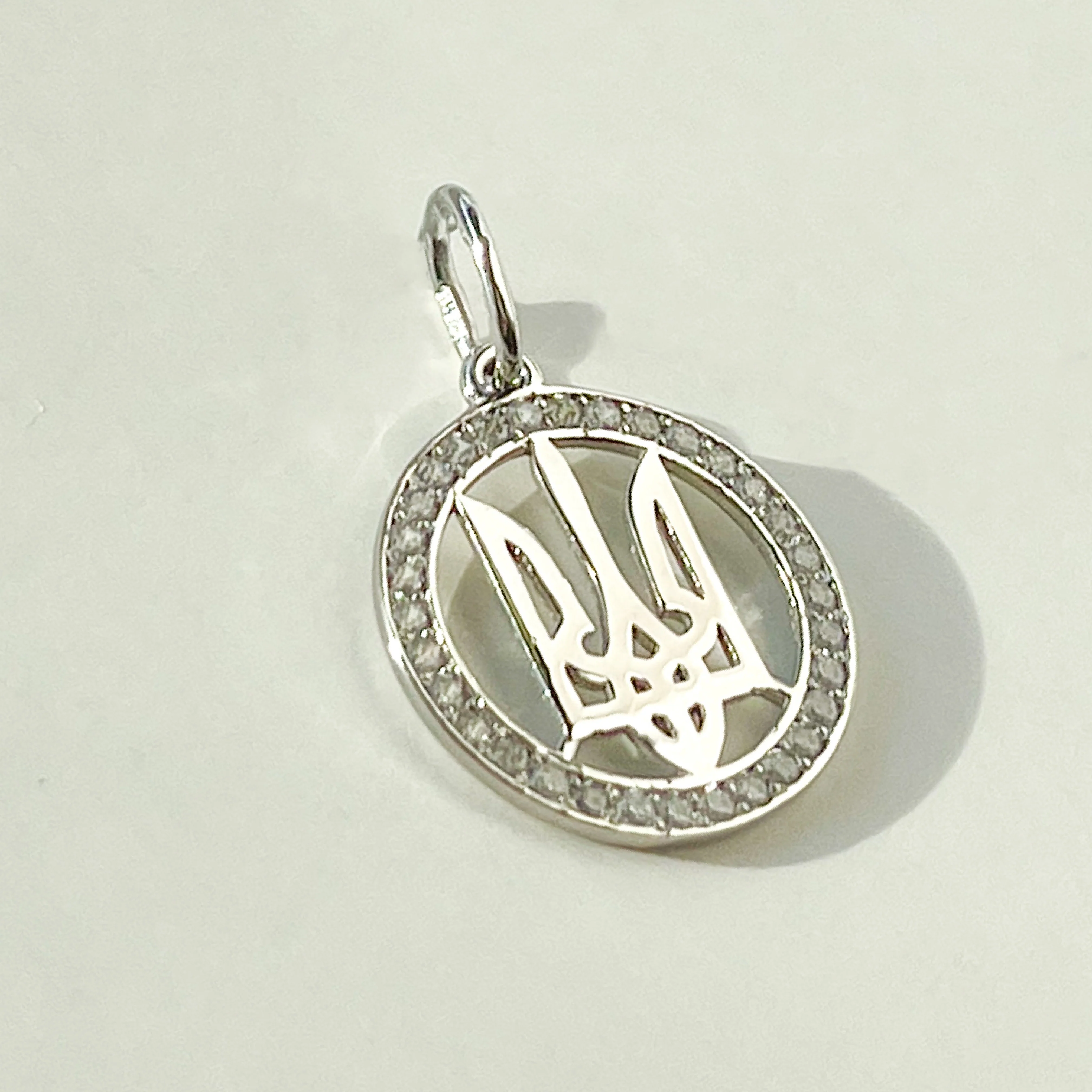Tryzub in 14K/585 White Gold with Cubic Zirconia - Image 4