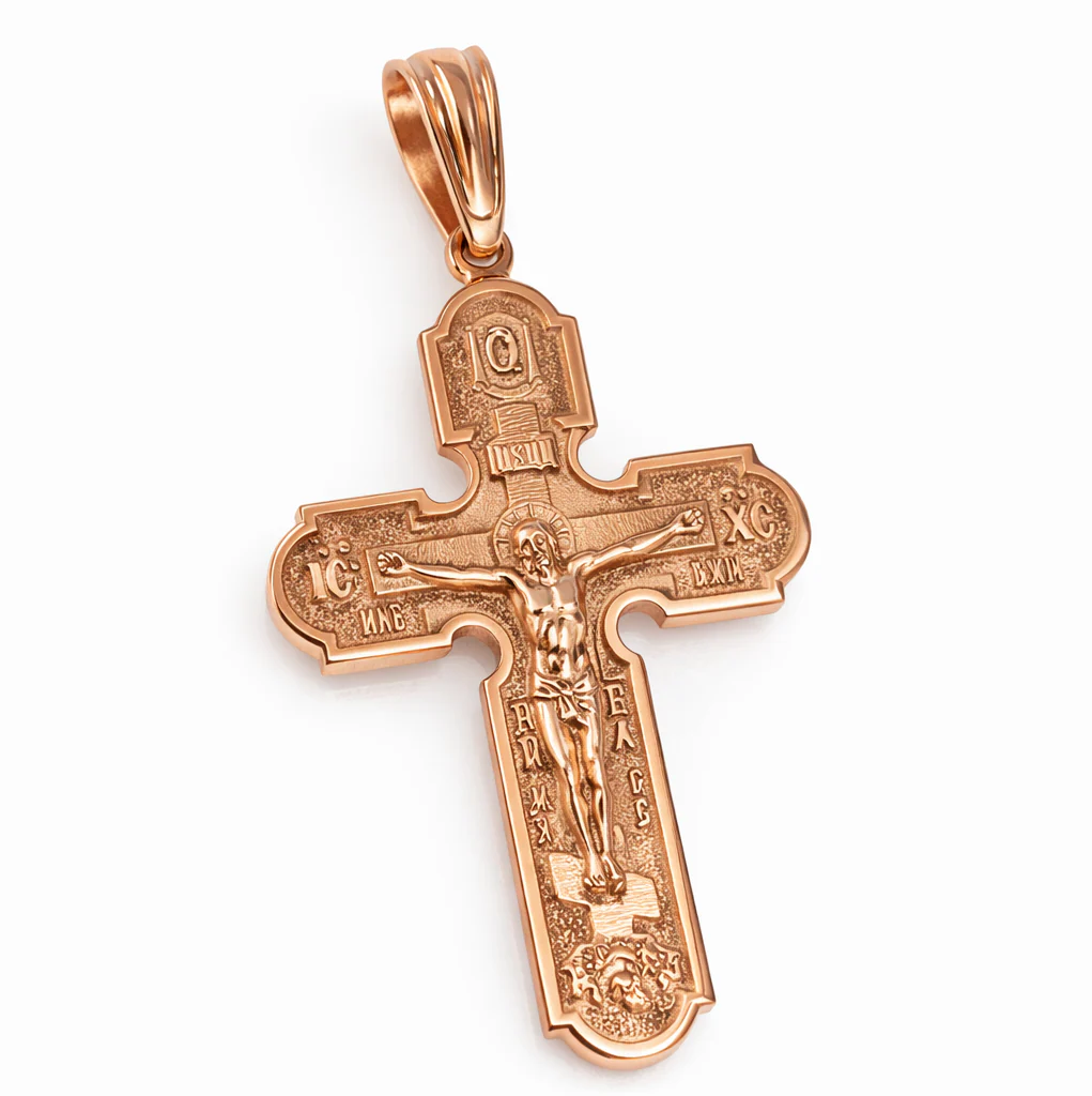 Two-Sided Cross in 14K/585 Rose Gold