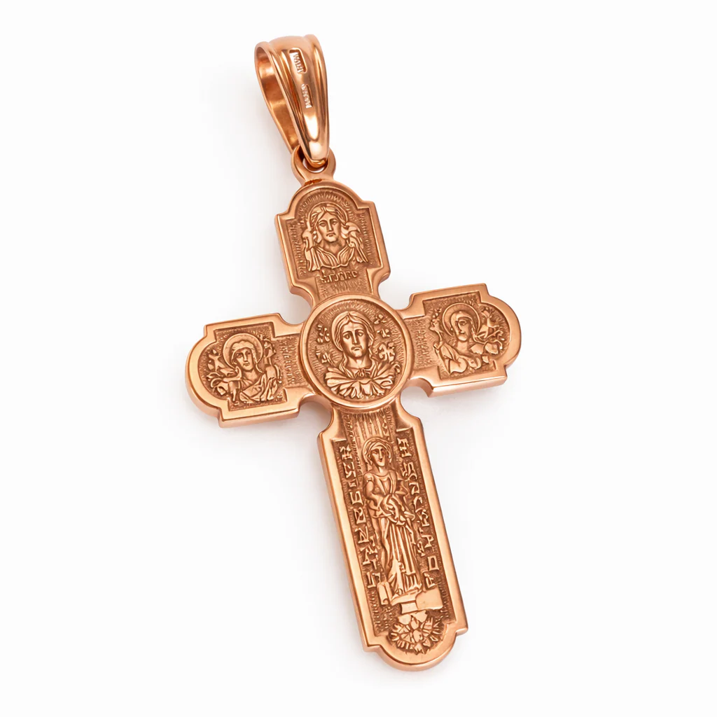 Two-Sided Cross in 14K/585 Rose Gold - Image 2