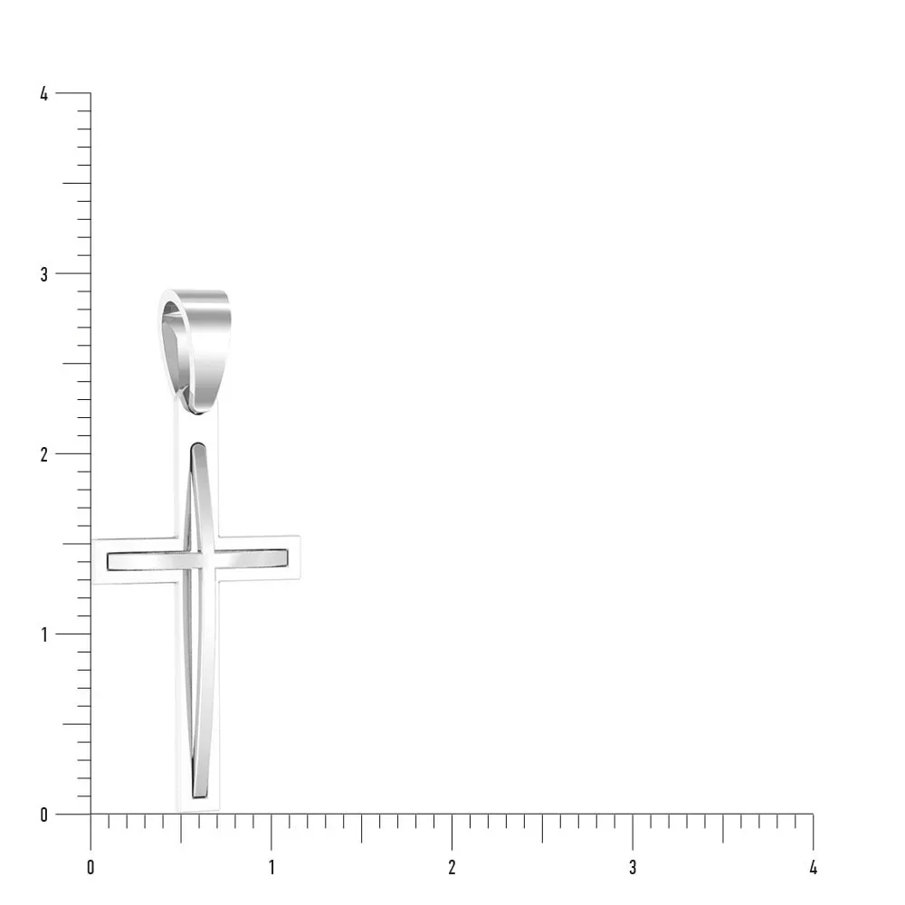 Voluminous Cross in 14K/585 White Gold - Image 2