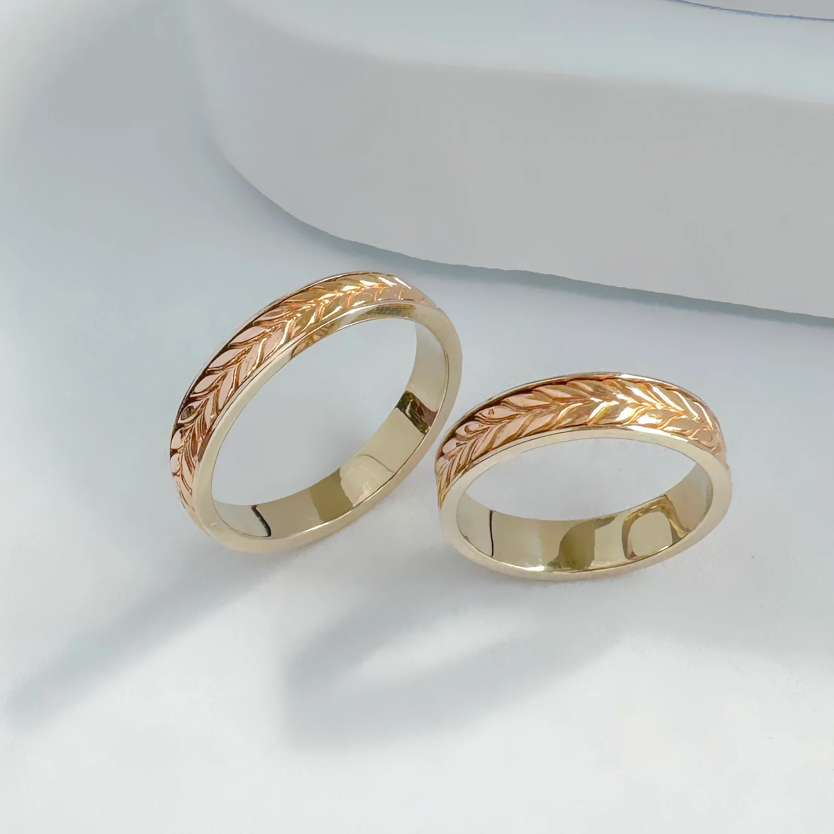Wedding Band in 14K/585 Rose and White Gold - Image 2